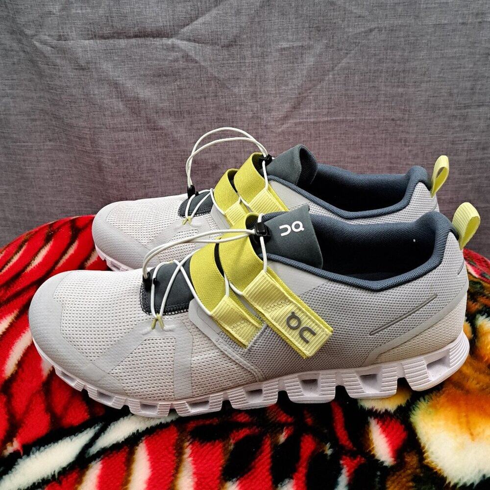 %Size 12 Men OnCloud Athletic Casual Gray/Yellow Slip-On Sneaker / A 46